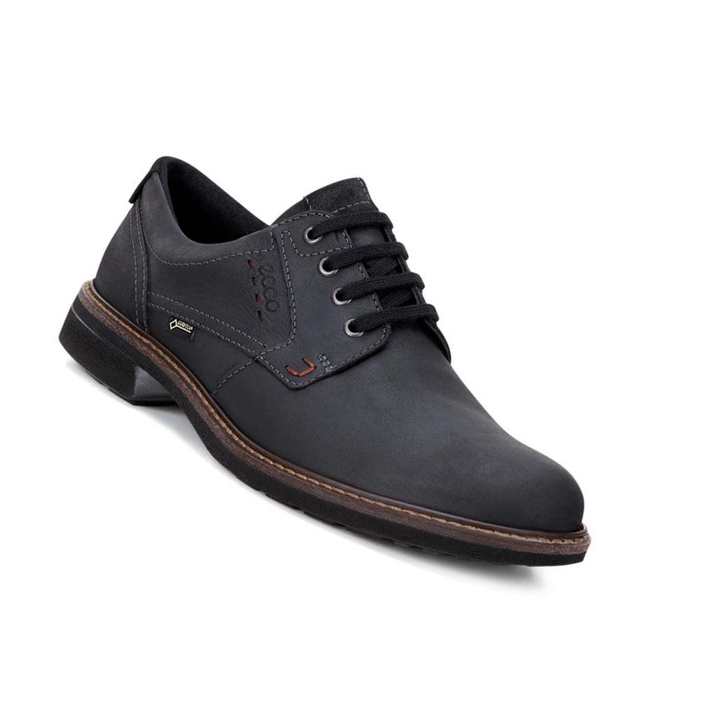 Férfi Ecco Turn Gtx Plain Toe Tie Ruha Cipő Fekete | HU 536VRW